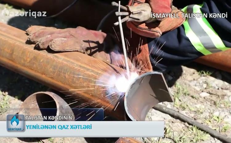 Talıstan kəndinin yenilənən qaz xətləri - VİDEO