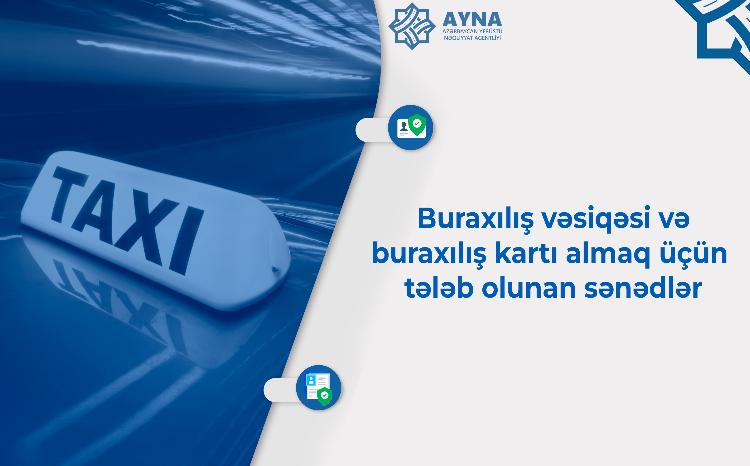 Taksi fəaliyyətinə buraxılış vəsiqəsi və buraxılış kartı almaq üçün hansı sənədlər tələb olunur? 
