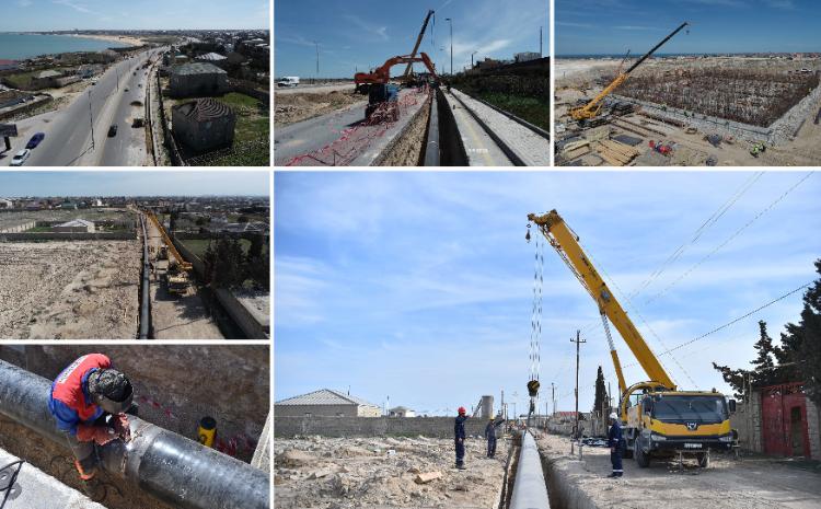 Maştağa, Nardaran və Bilgəh qəsəbələrində yeni içməli su təchizatı infrastrukturları yaradılır - VİDEO