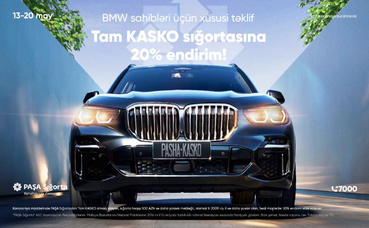 PAŞA Sığortadan “BMW” sahibləri üçün Tam KASKO sığortası üzrə kampaniya! 