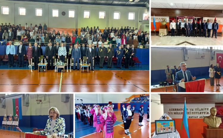 Ankaradakı Heydər Əliyev adına məktəbdə ümummilli liderin 101 illiyi qeyd olunub 