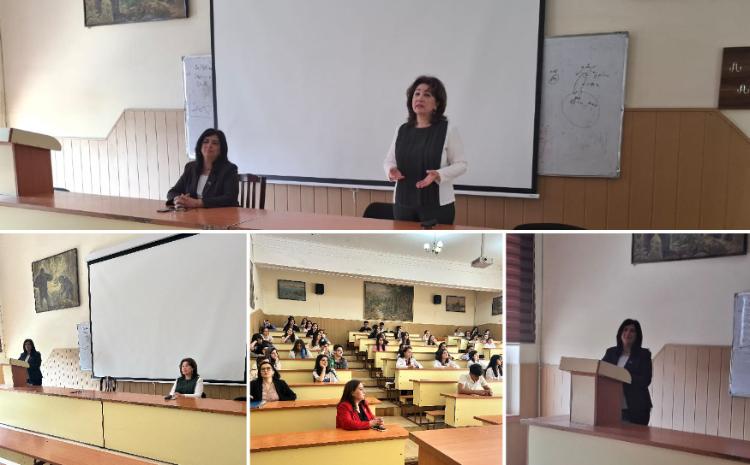 В БГУ состоялась встреча с депутатом, профессором Камилой Алиевой 