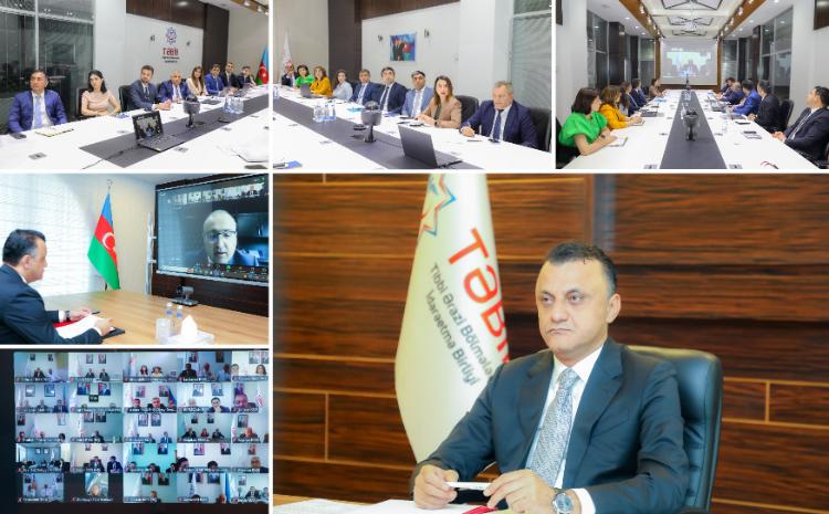 TƏBİB-in İcraçı direktoru Vüqar Qurbanovun sədrliyi ilə tabeli tibb müəssisələrinin fəaliyyətinə dair müşavirə keçirilib 