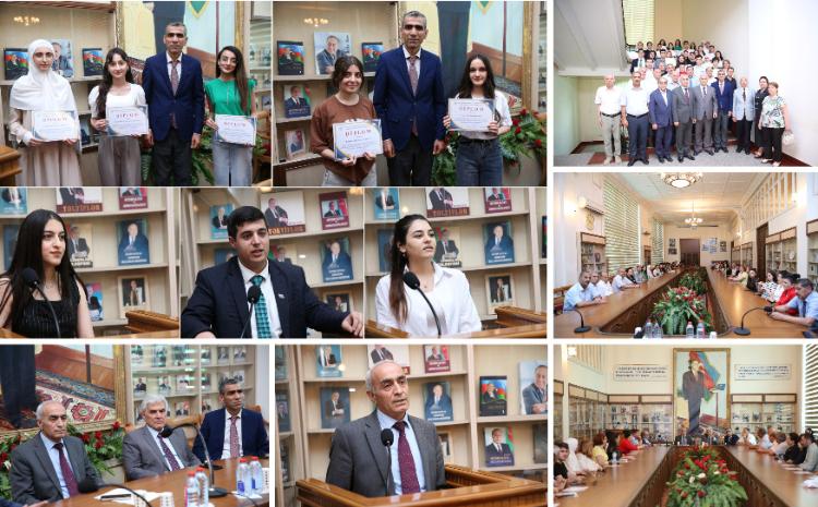 ADPU-da Heydər Əliyevin 101 illiyi münasibəti ilə keçirilən olimpiada və müsabiqə qalibləri mükafatlandırılıb 