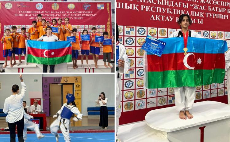 Azərbaycanlı gənc Taekvondoçular Qazaxıstanda 18 medal qazandı 