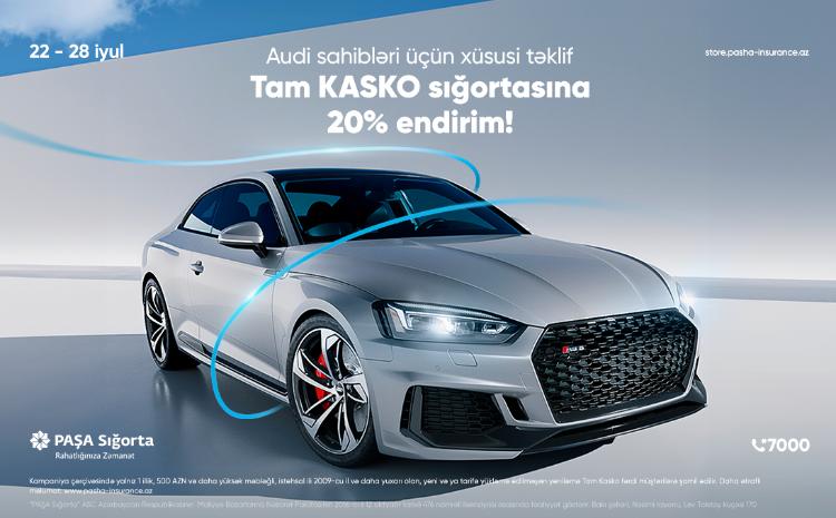 PAŞA Sığortadan “Audi” sahibləri üçün Tam KASKO sığortası üzrə kampaniya! 