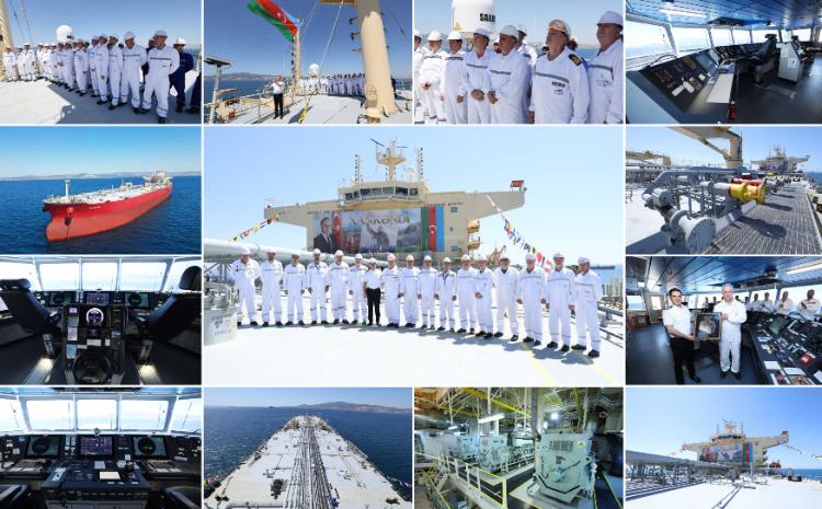The flag of Azerbaijan was hoisted on the Aframax tanker "Khankendi" - VIDEO