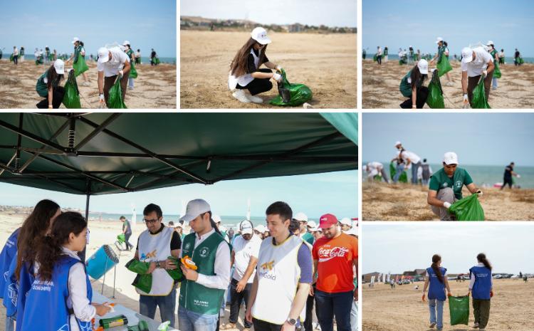 Ümumrespublika Təmizlik Marafonu çərçivəsində Xəzər dənizinin Novxanı sahili tullantılardan təmizlənib 