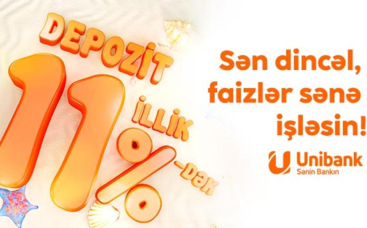 “Unibank” əmanət faizlərini yüksəldib 