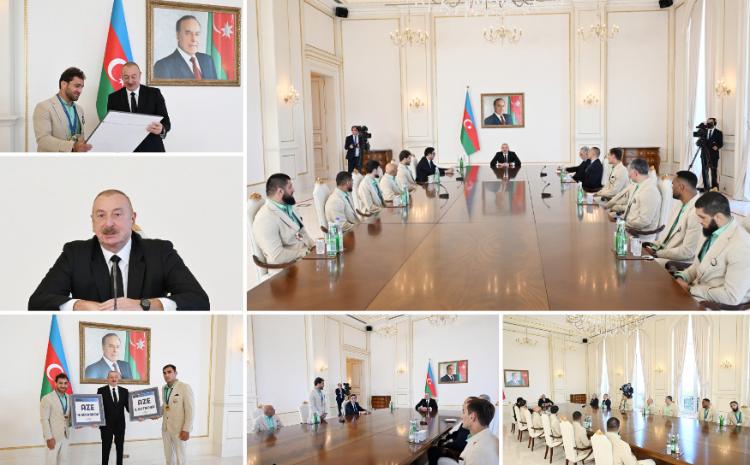 Prezident İlham Əliyev Paris Yay Olimpiya Oyunlarında medal qazanmış Azərbaycan idmançılarını və onların məşqçilərini qəbul edib 