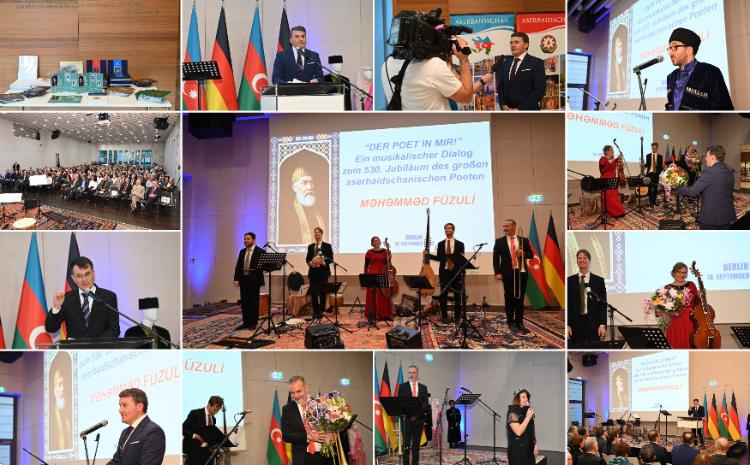 Berlində Məhəmməd Füzulinin 530 illik yubileyinə həsr olunmuş təntənəli tədbir keçirilib 