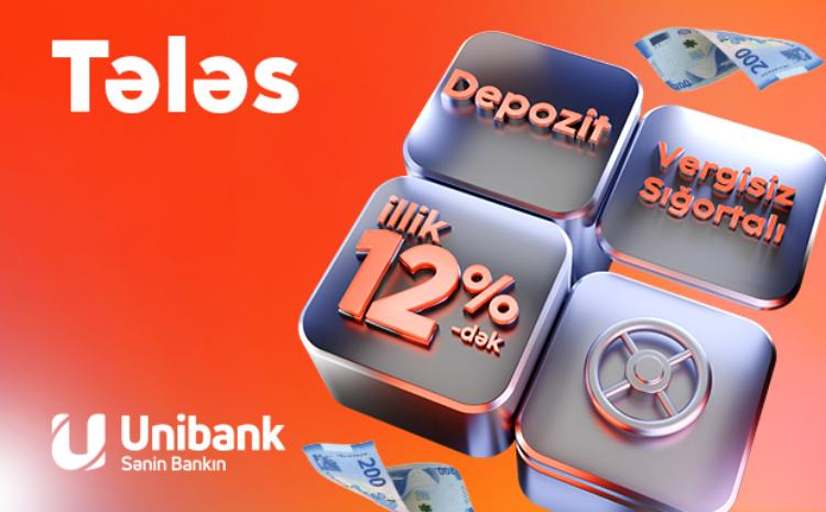 Unibank əmanət faizini yüksəldib- illik 12%, sığortalı və vergidən azad! 