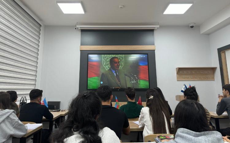 BDU-da Müstəqilliyin Bərpası Gününə həsr edilmiş xüsusi dərs 