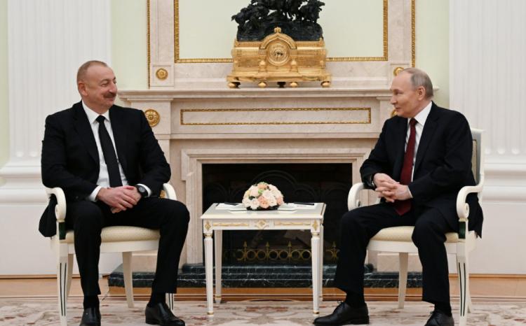 Moskvada Prezident İlham Əliyevin Rusiya Prezidenti Vladimir Putinlə görüşü başlayıb 