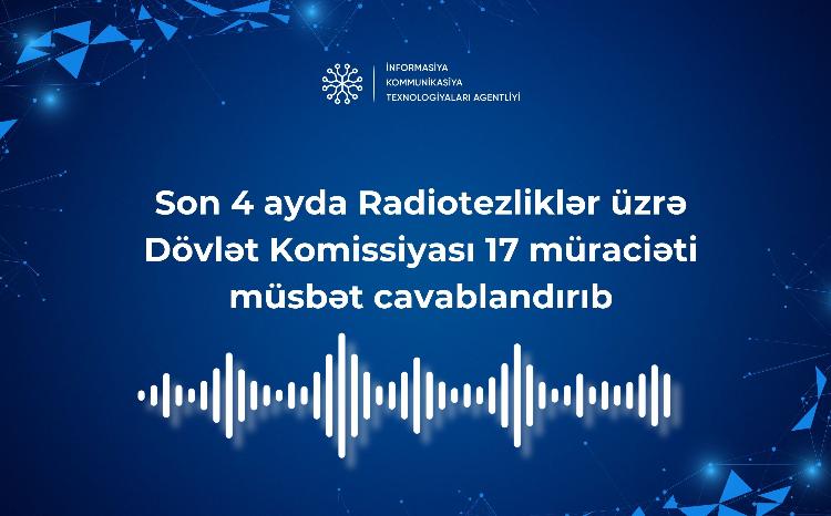 İyun-sentyabr aylarında Radiotezliklər üzrə Dövlət Komissiyası 17 müraciəti müsbət cavablandırıb 