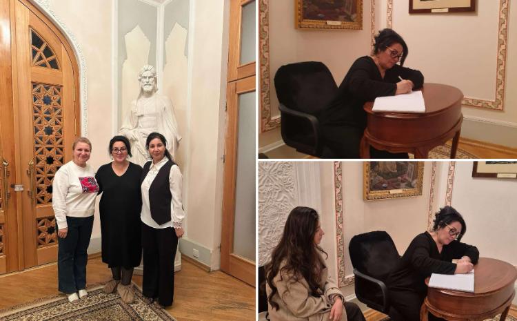 Əməkdar artist Aybəniz Haşımova Nizami Muzeyini ziyarət edib 