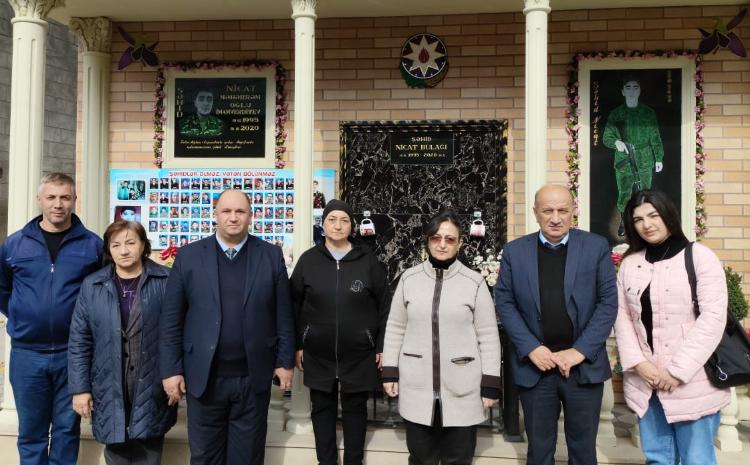 ADPU-nun Şəki filialının rəhbərliyi şəhid Nicat İmamverdiyevin ailəsini ziyarət edib 
