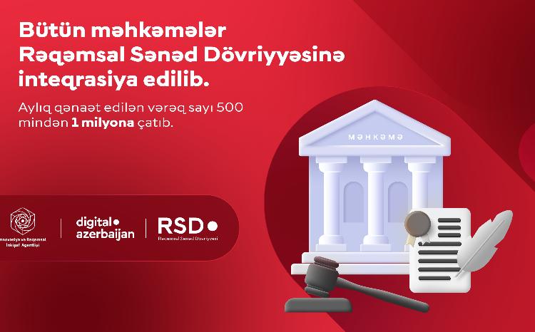 Bütün məhkəmələr Rəqəmsal Sənəd Dövriyyəsinə inteqrasiya edilib 
