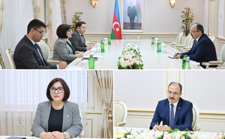 Speaker of Milli Majlis Sahiba Gafarova Receives Ambassador of Republic of Turkey in Azerbaijan Cahit Bağçı 