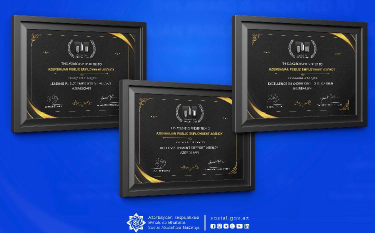 Dövlət Məşğulluq Agentliyi Birləşmiş Krallıqda yerləşən “Global Brands Magazine” jurnalının beynəlxalq müsabiqəsində üç mükafat qazanıb 