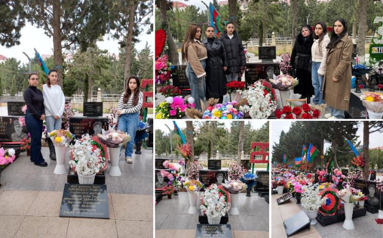 ADPU tələbələri şəhidin dəfn günündə ailəsini ziyarət ediblər 