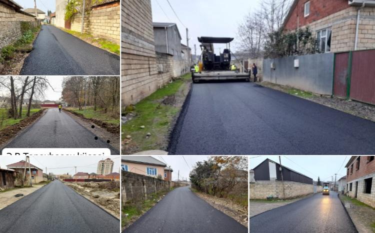 Masallı şəhərinin küçələrinə asfalt örtüyü döşənir 