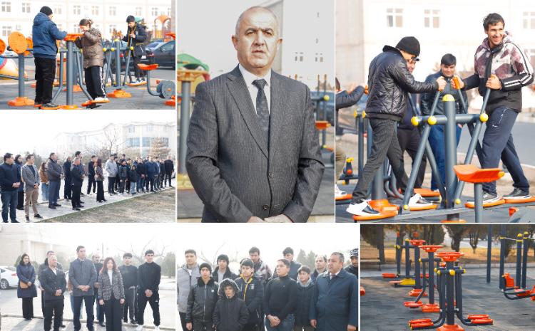 Naxçıvan şəhərinin bir sıra ərazilərində idman qurğuları istifadəyə verilib 