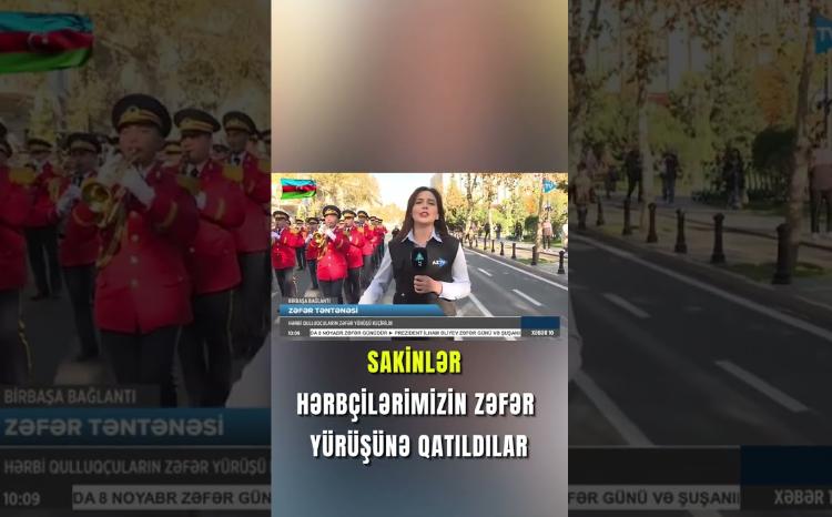 Azərbaycanda Zəfər yürüşü: sakinlər də hərbçilərə qoşuldu - VİDEO