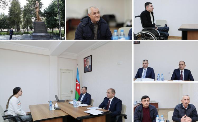 Nazir Sahil Babayev Oğuzda vətəndaşları qəbul edib 