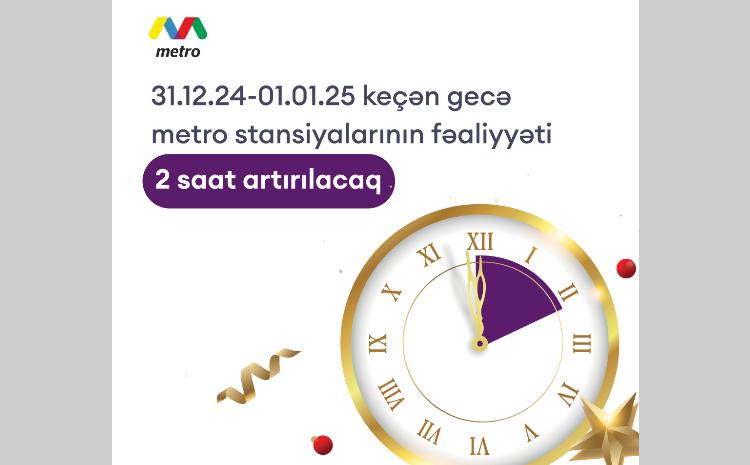 Bayram günlərində metropolitenin iş rejiminə dəyişiklik ediləcək 