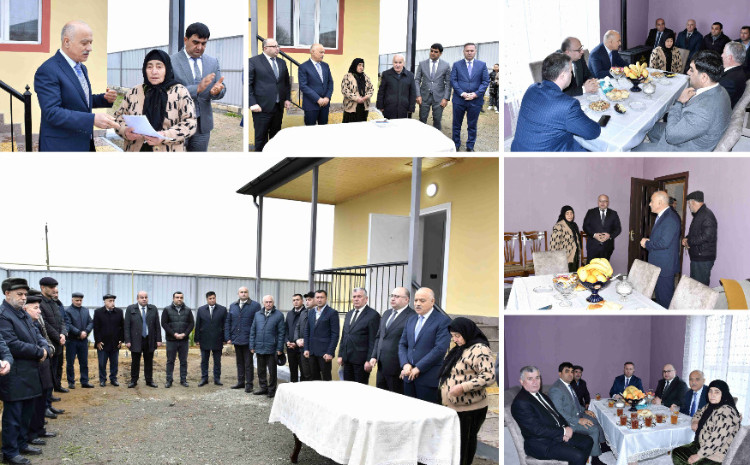 Masallının Yeyənkənd kəndində şəhid ailəsi üçün tikilmiş evin açılışı 