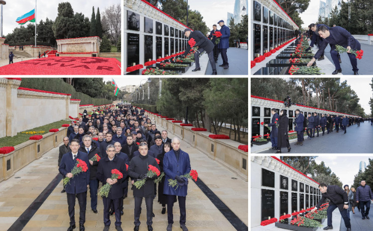 Əmək və Əhalinin Sosial Müdafiəsi Nazirliyinin kollektivi Şəhidlər xiyabanını ziyarət edib 