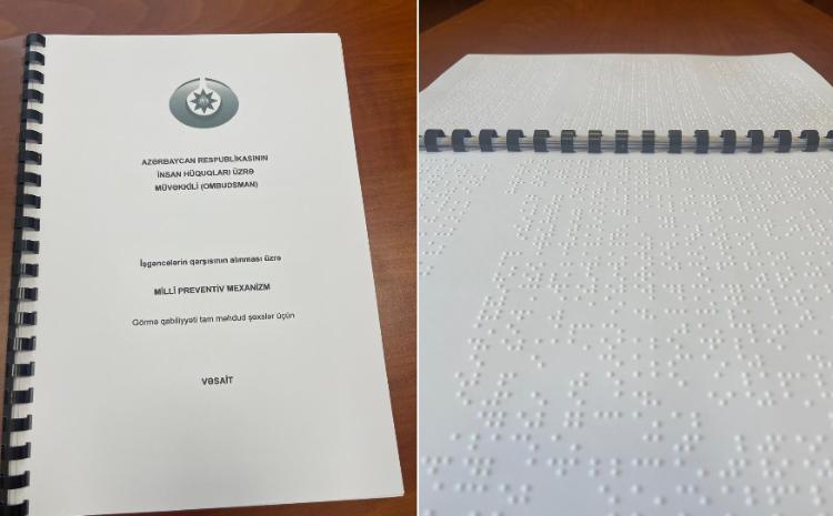 Ombudsmanın təşəbbüsü əsasında Brayl əlifbası ilə maarifləndirici vəsait hazırlanıb 
