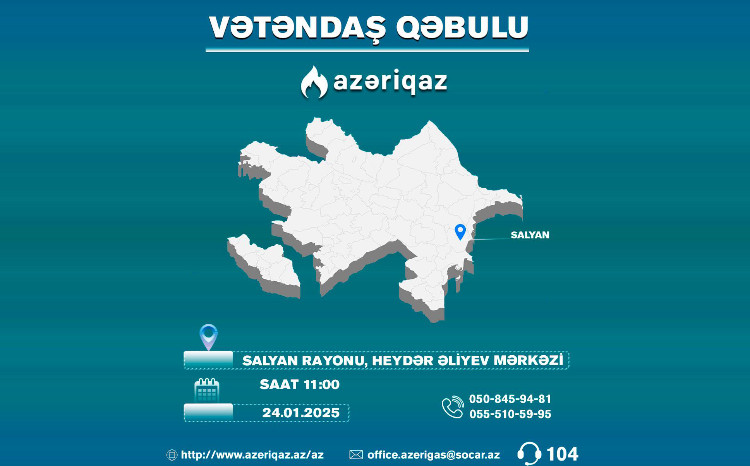 SOCAR-ın "Azəriqaz" İB rəhbərliyinin növbəti vətəndaş qəbulu keçiriləcək 