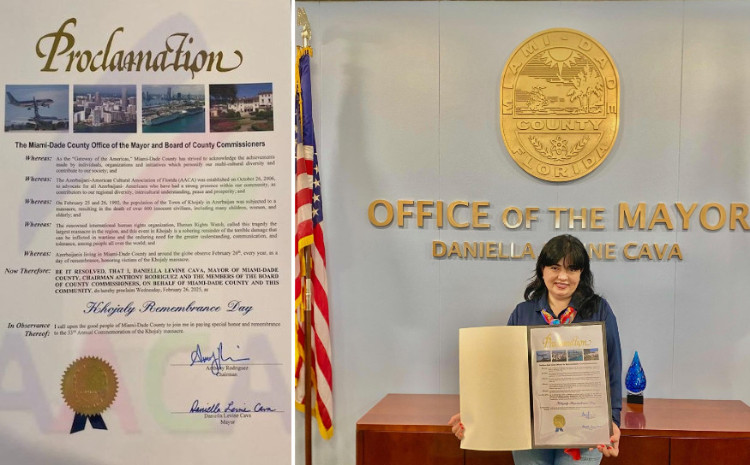 В американском округе Майами-Дейд 26 февраля объявлено Днем памяти Ходжалы 