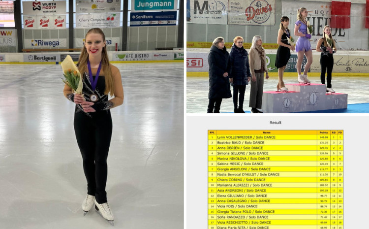 Anna Sofia Obrien İtaliyada keçirilən beynəlxalq fiqurlu konkisürmə yarışında bürünc medal qazanıb 