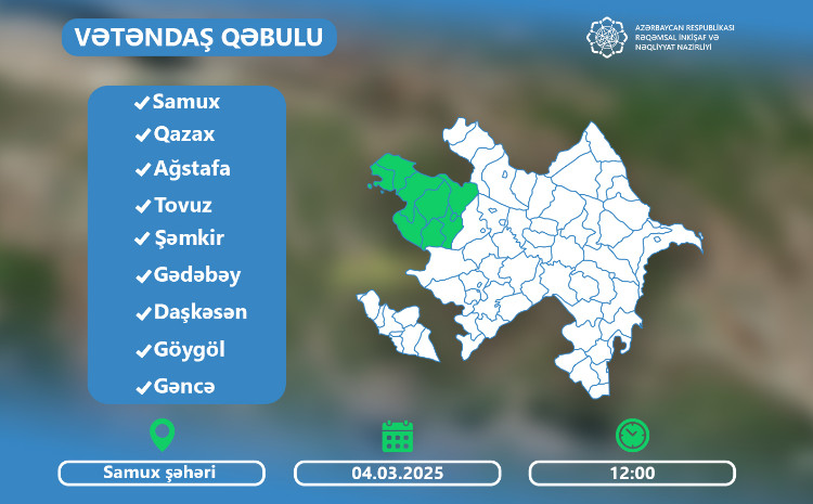 Nazir Rəşad Nəbiyev Samuxda vətəndaşları qəbul edəcək 