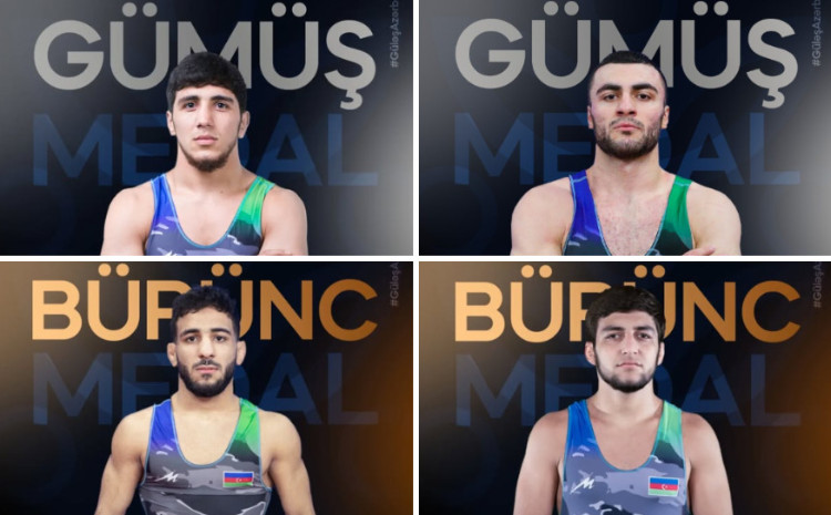 Sərbəst güləşçilər AÇ-yə 2 gümüş, 2 bürünc medalla başladı 