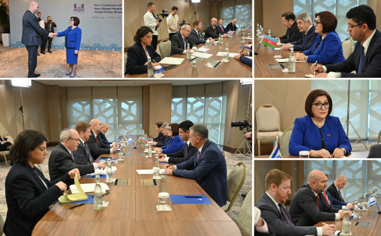 Спикер Милли Меджлиса Сагиба Гафарова встретилась со спикером Кнессета Израиля Амиром Оханой 