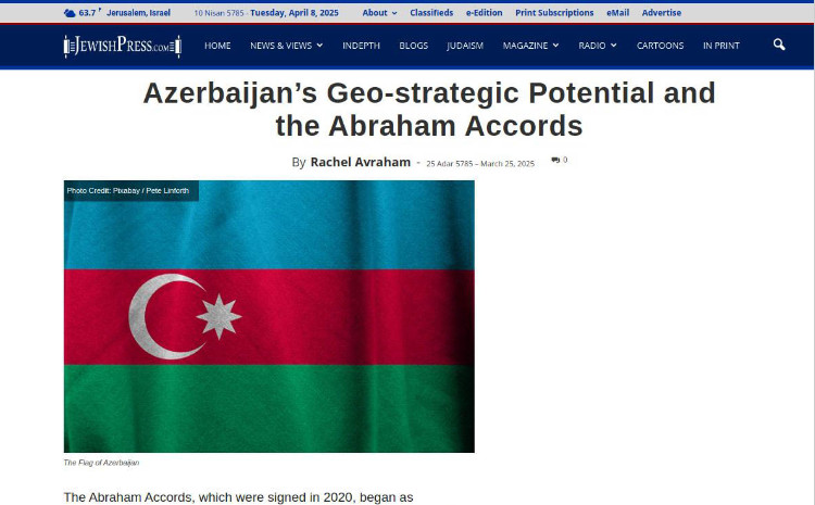 “Jewish Press”: Azərbaycanın “İbrahim razılaşması”na qoşulacağı günə ümidliyik 
