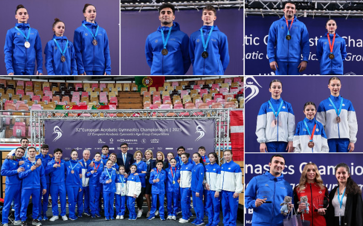 Akrobatlarımız Avropa çempionatında tarix yazdı - 8 medal, 1 “Shooting Star”!