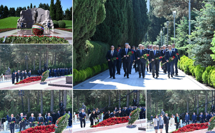 Milli Məclisin kollektivi Fəxri xiyabanda Ulu Öndər Heydər Əliyevin məzarını ziyarət edib 