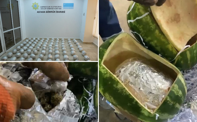 “Qarpız”ın içərisində gizlədilən 63 kiloqramdan artıq narkotik vasitə aşkar edildi 