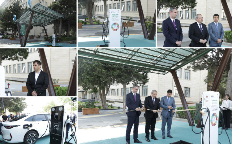 EcoEnergy Charging Station Launched at Baku State University  EcoEnergy Charging Station Launched at Baku State University