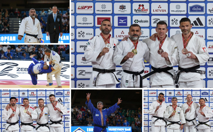 Veteran cüdoçularımız Avropa çempionatında 5 medal qazandılar 