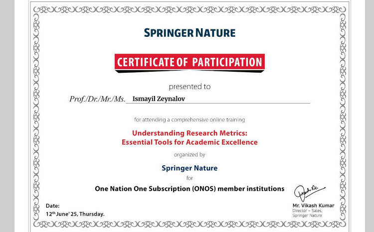 Coğrafiya İnstitutunun əməkdaşı Springer Nature nəşriyyatının vebinarında iştirak edib 