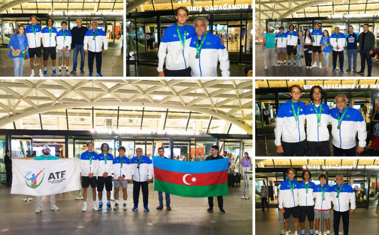 “Davis Cup”da qələbə qazanmış tennisçilərimiz vətənə qayıtdı 