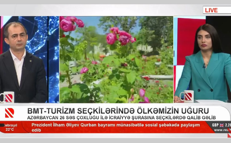 Coğrafiya İnstitutunun rəhbəri turizm mövzusunda Real TV-yə müsahibə verib 
