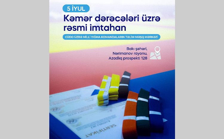 Bakıda kəmər dərəcələri üzrə rəsmi imtahan keçiriləcək 