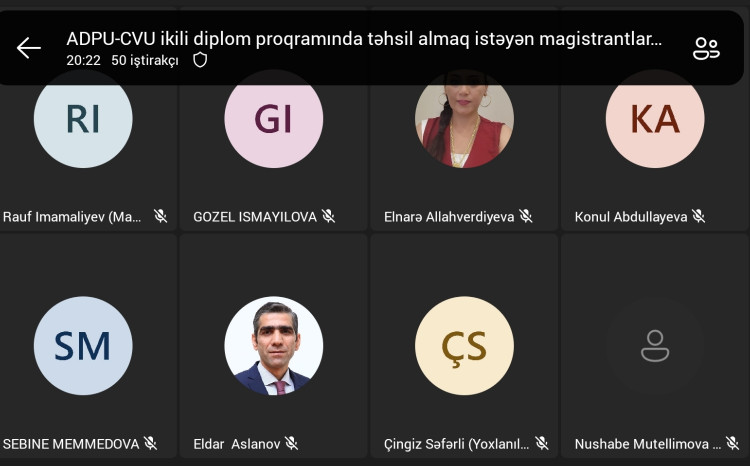 ADPU-CVU ikili diplom magistr proqramına qəbulla bağlı infosessiya keçirilib 